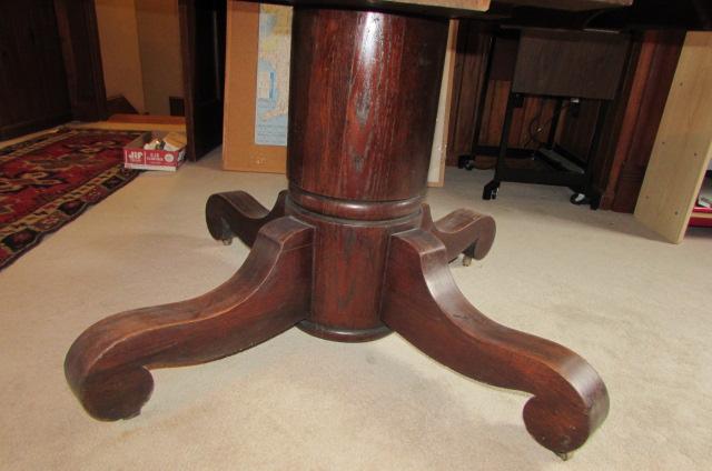 Antique Oak Pedestal Dining Table