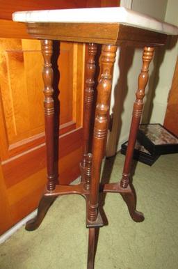 Marble Top Plant Stand--11 3/4" Square, 28 1/2"