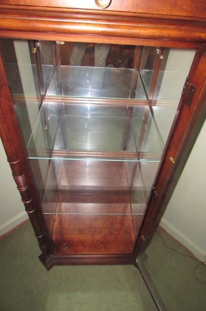 Glass Front Lighted Curio Cabinet with Curved