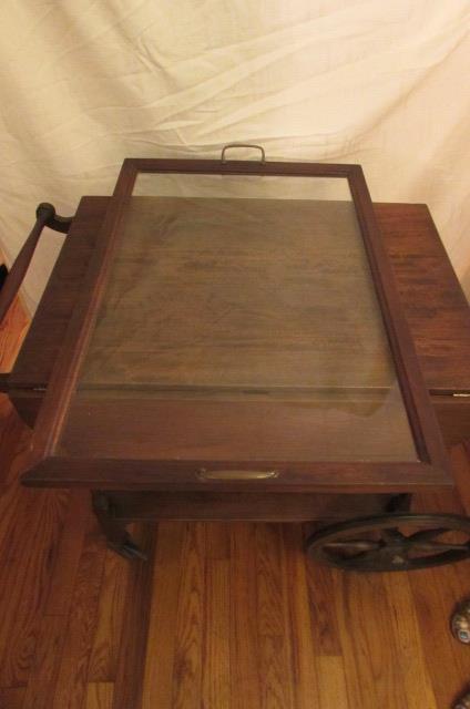 Vintage Drop-Leaf 1-Drawer Serving Cart