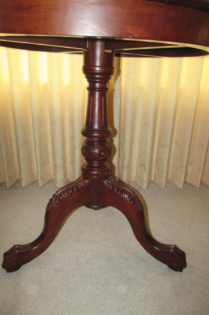 Marble Top Pedestal End Table--31" Diameter, 32"