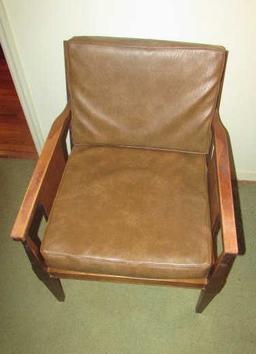 Mid-Century Side Chair with Vinyl Cushions