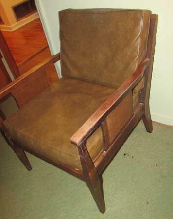 Mid-Century Side Chair with Vinyl Cushions