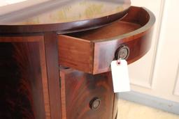 Mahogany Sheraton-Style Demi Lune Console Table--