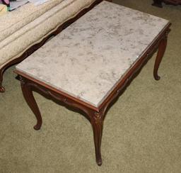 Marble Top Coffee Table 30" x 18" x 17"