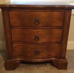 3-Drawer Serpentine-Front Night Stand