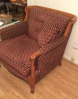 Vintage Wood & Upholstered Chair