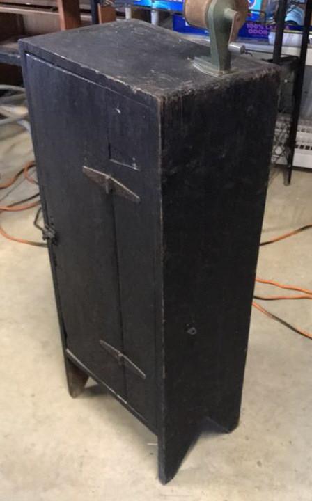 Primitive Storage Cabinet with Mounted Pencil