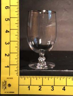 (10) Stems of Crystal with Silver Rim--Iced Tea