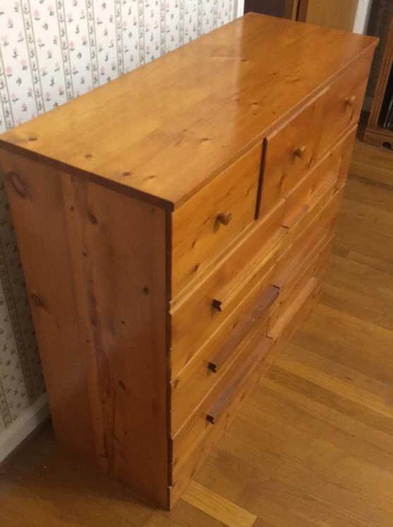 Vintage Pine Chest of Drawers--36" x 14", 34" High
