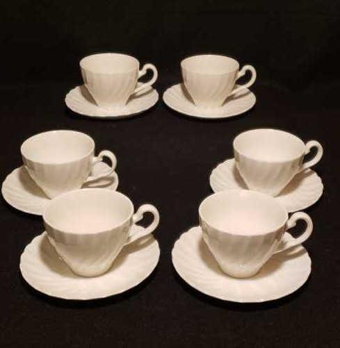 (6)  Cups/Saucers "Regency" by Johnson Brothers