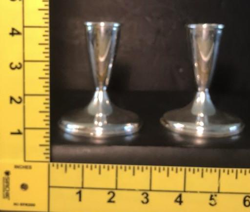 (2) Sterling Silver Candle Holders with Weighted