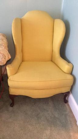 Queen Anne Style Upholstered Arm Chair