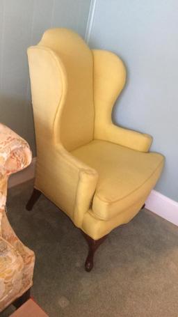 Queen Anne Style Upholstered Arm Chair