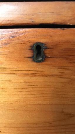 Pine Three Drawer Chest with Brass Escutcheons,