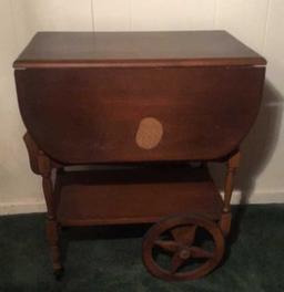 Vintage Drop-Leaf Serving Cart