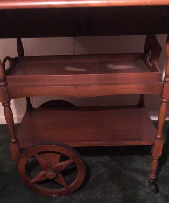 Vintage Drop-Leaf Serving Cart