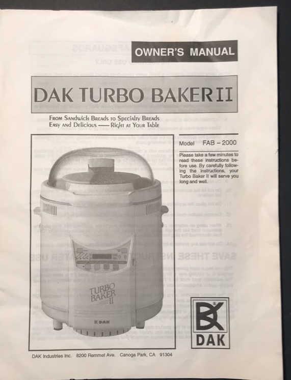 Dak Turbo Baker II, Model FAB-2000
