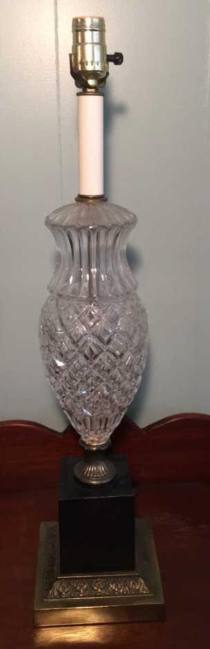(2) Crystal Table Lamps--31" to Top of Finial &
