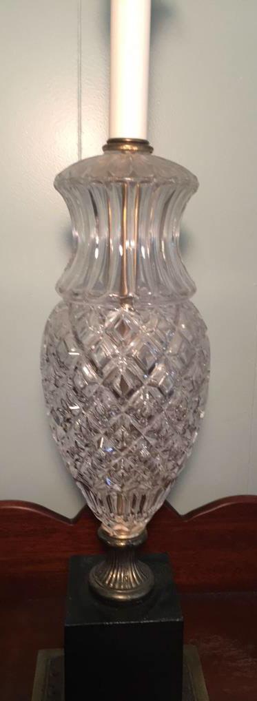 (2) Crystal Table Lamps--31" to Top of Finial &