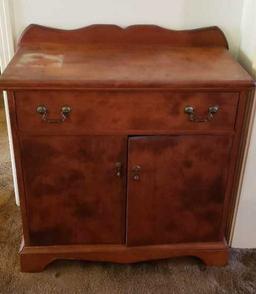 1-Drawer, 2-Door Cabinet, Brass Hardware,