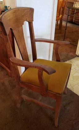 Oak Chair w/Upholstered Seat