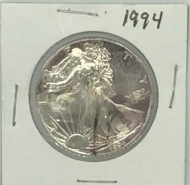 1994 One Dollar One Ounce Silver Eagle Bullion