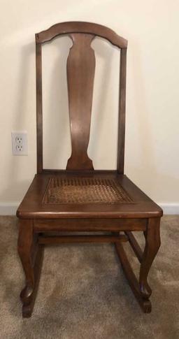 Vintage Rocking Chair with Cane Seat