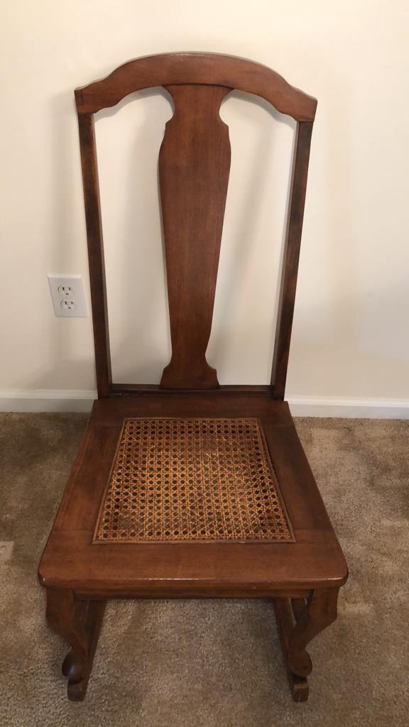 Vintage Rocking Chair with Cane Seat