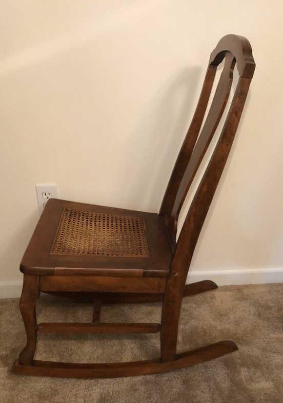 Vintage Rocking Chair with Cane Seat