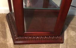 Lighted Cherry Finish Curio Cabinet--20" x 11 1/2"