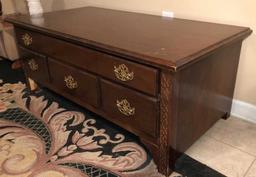 Queen Anne Style Coffee Table with Brass