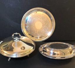 (3) Silverplate Serving Dishes: Sheridan P