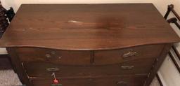 Antique Serpentine Front Chest of Drawers with