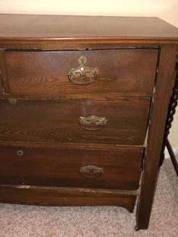 Antique Serpentine Front Chest of Drawers with