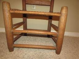 Antique Ladder Back Chair with Rush Seat