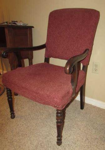 Vintage Wood & Upholstered Chair with