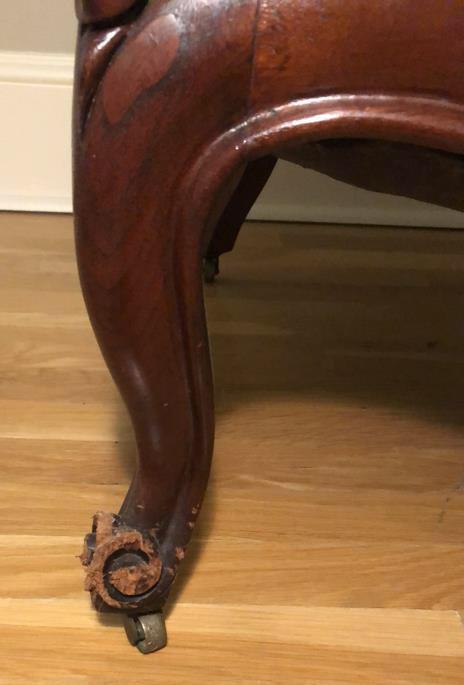 Carved Victorian Gentleman's Chair with Tufted