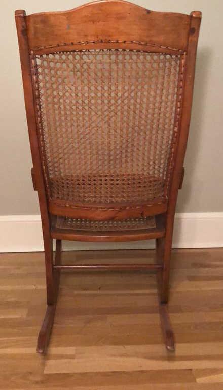 Antique Rocking Chair with Cane Seat and Back