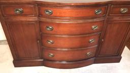 Vintage Mahogany Sheraton Style Buffet, Brass