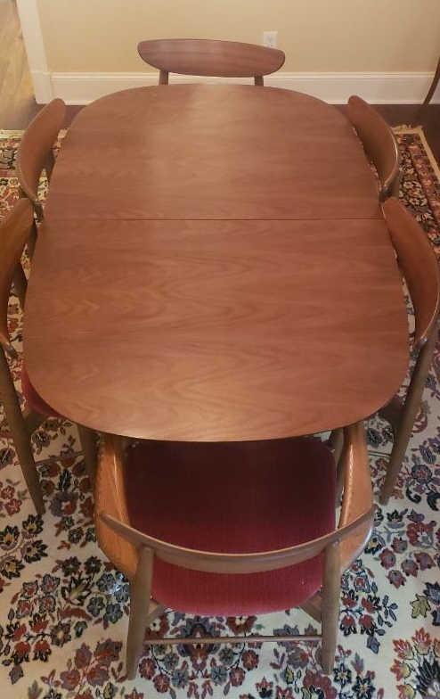 Mid Century Danish Modern Dining Table w/6 Chairs