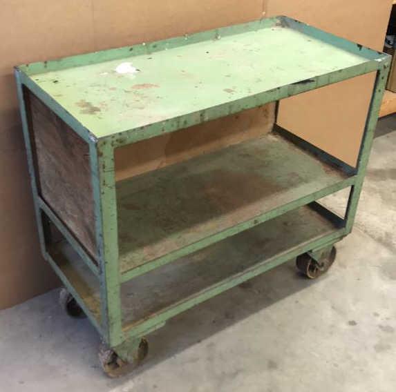 Heavy Duty Iron Rolling 3-Shelf Cart with Iron