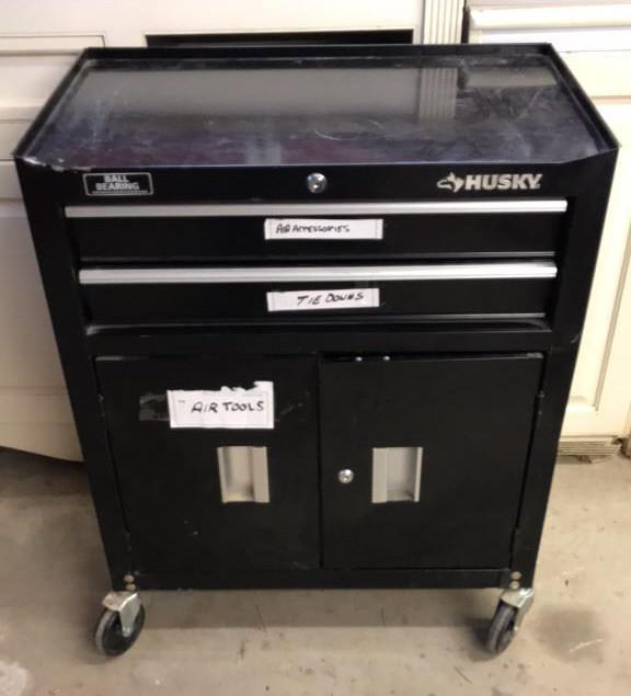 Husky 2 Drawer, 2 Door, Metal Rolling Tool Cabinet