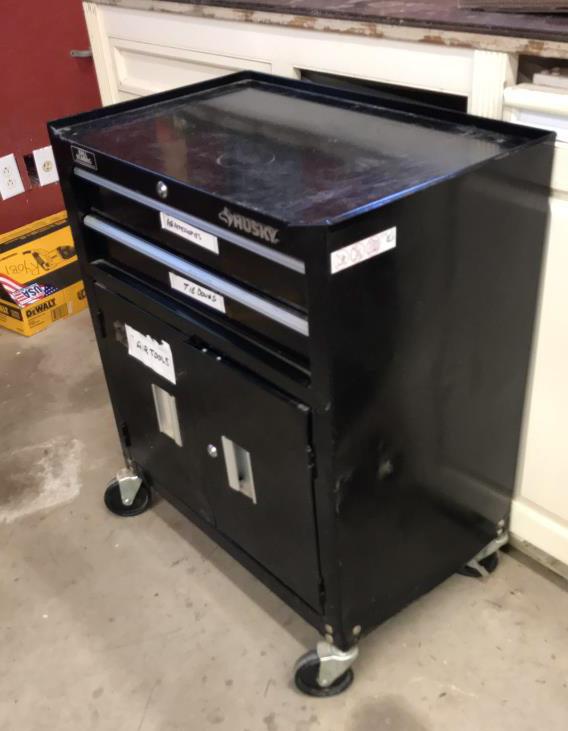 Husky 2 Drawer, 2 Door, Metal Rolling Tool Cabinet