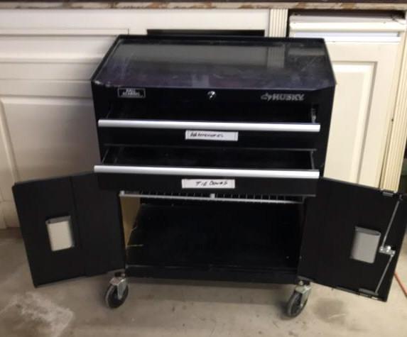 Husky 2 Drawer, 2 Door, Metal Rolling Tool Cabinet