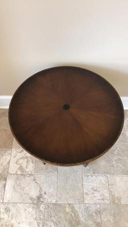 Round Occasional Table, Hand Rubbed Inlaid