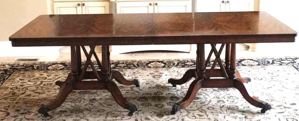 Rectangular Double Pedestal Mahogany Dining