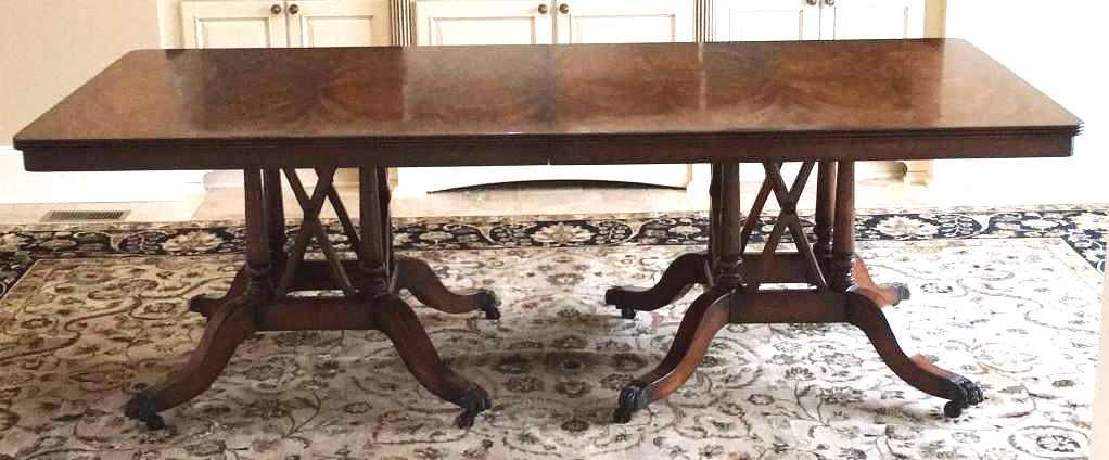 Rectangular Double Pedestal Mahogany Dining