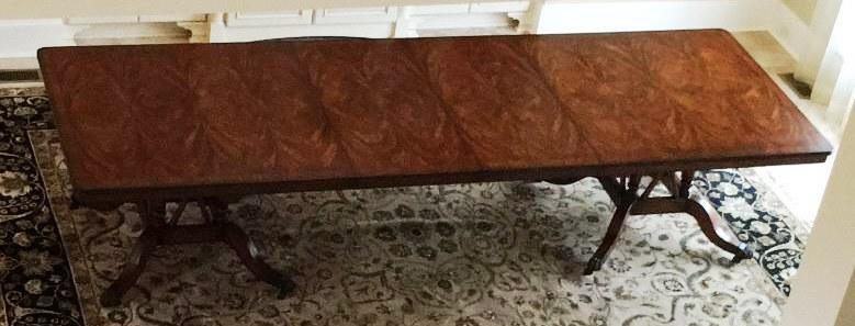 Rectangular Double Pedestal Mahogany Dining