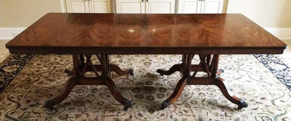 Rectangular Double Pedestal Mahogany Dining